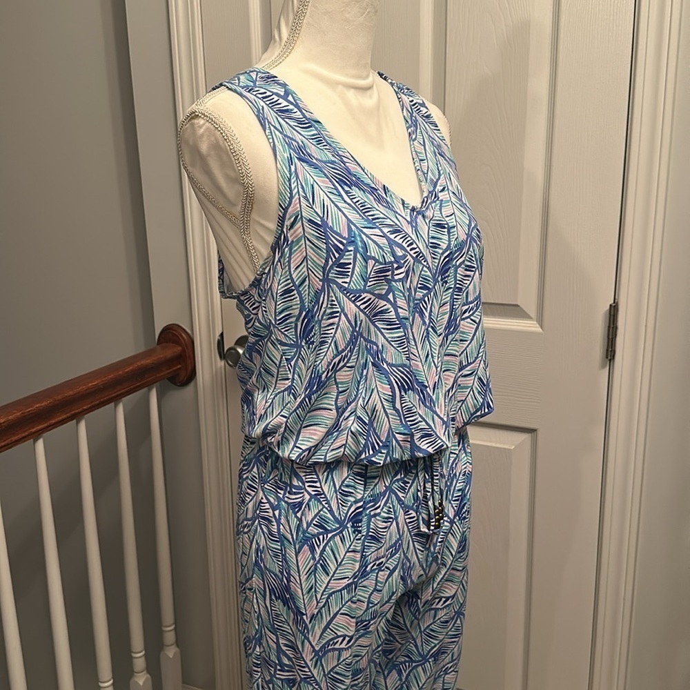 Lilly Pulitzer Paulina Multicolored Bennet Blue Let's Mango Jumpsuit Women Small - Picture 12 of 13